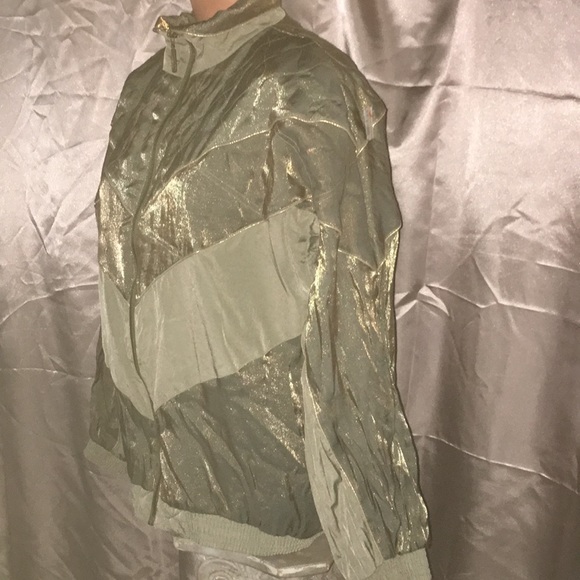 Vintage Silky JANEAVE Gold Bomber Jacket Coat Top - Picture 11 of 14